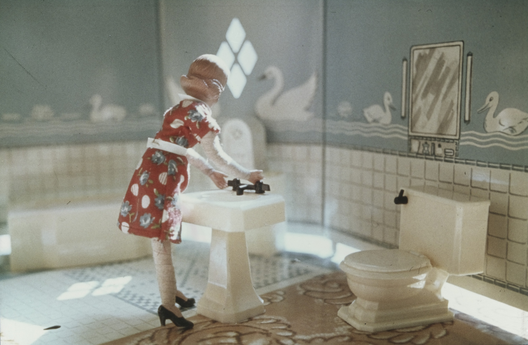 Laurie Simmons. 1st Bathroom/Woman Standing, from the series Interiors. 1978